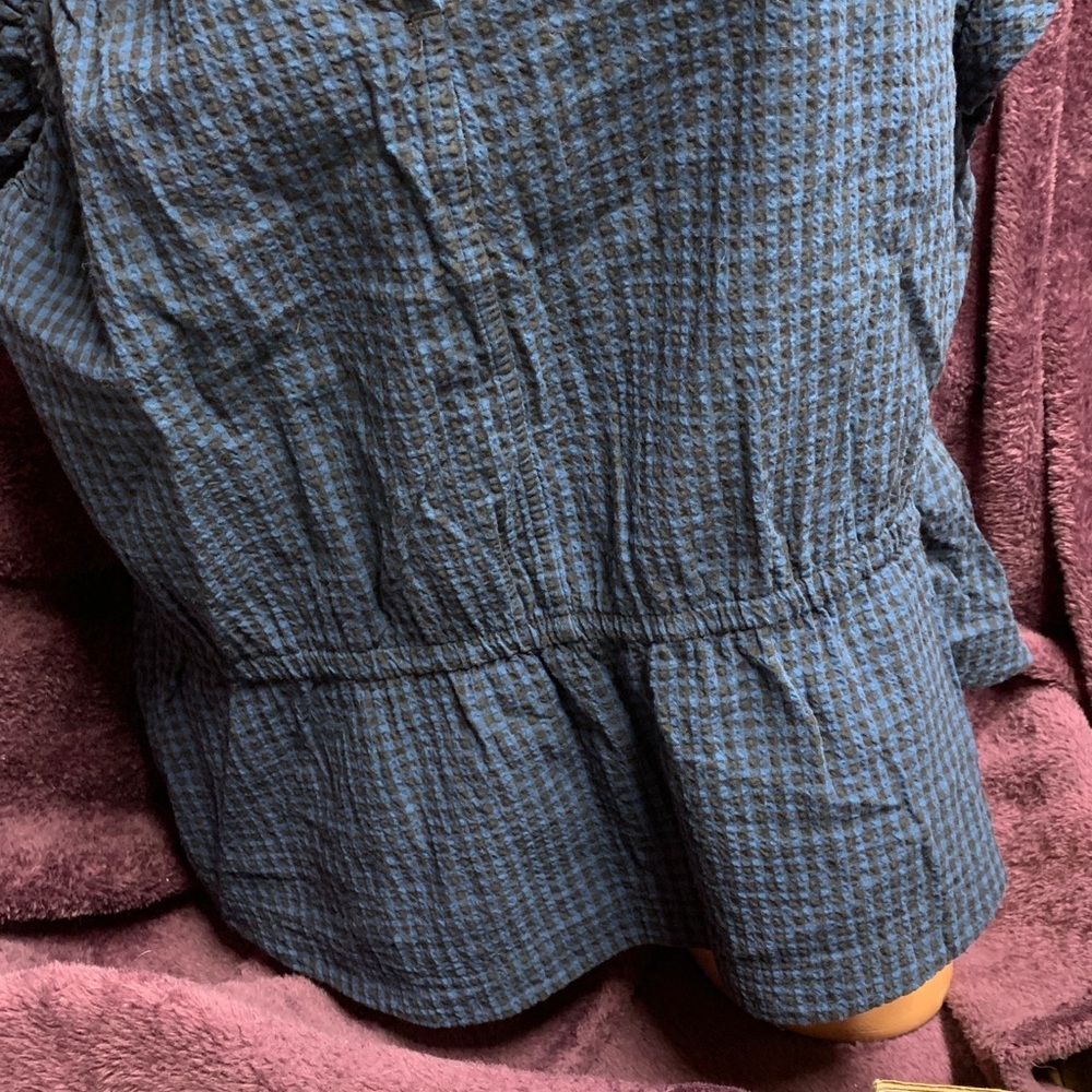 Free Assembly XXL Blue Ruffled Women's Top - Picture 6 of 13